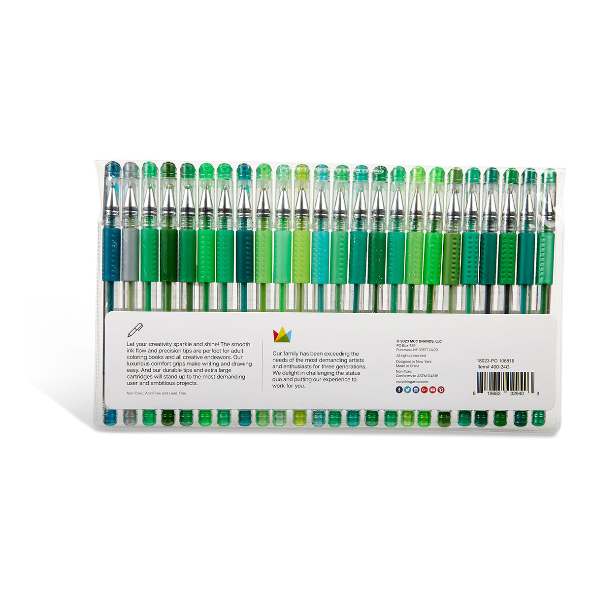 Gel Pens 24 Green Tone Colors