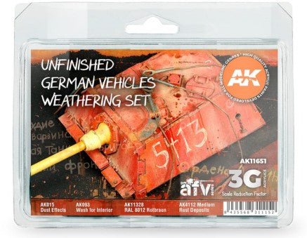 AK Interactive 11651 AFV Series: Unfinished German Vehicles Weathering Set 3G