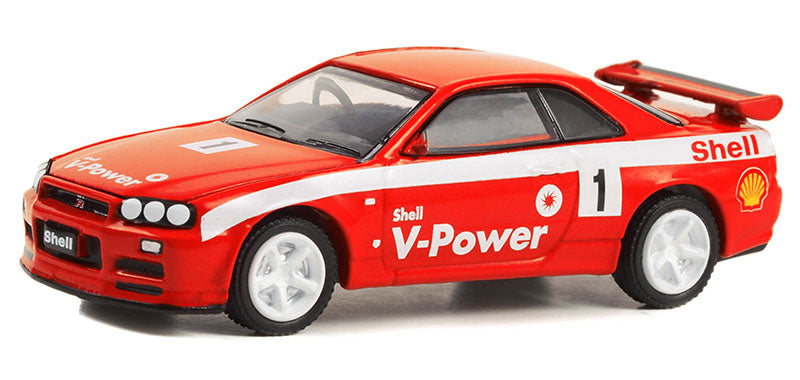 Greenlight 41125-D 1/64 Scale 2001 Nissan Skyline GT-R R34 #1 Shell Racing