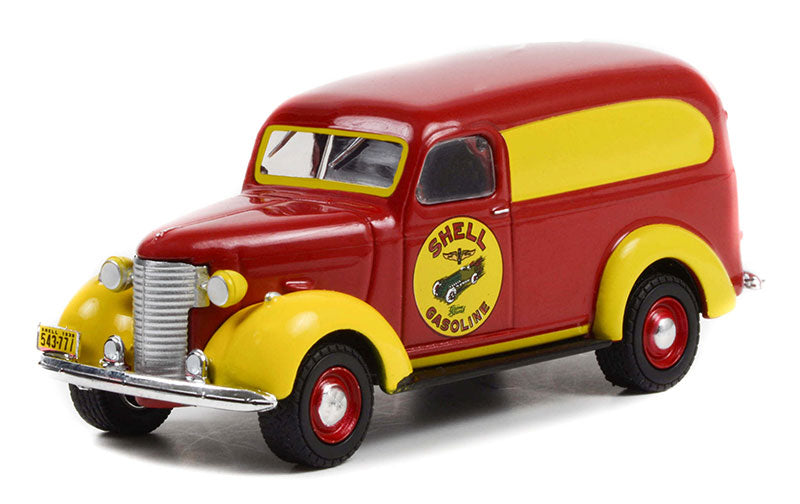 Greenlight 41140-A 1/64 Scale Shell Gasoline - 1939 Chevrolet Panel Truck Running