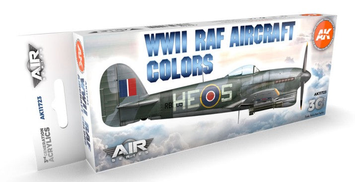 AK Interactive 11723 Air Series: WWII RAF Aircraft 3G Acrylic Paint Set (8 Color