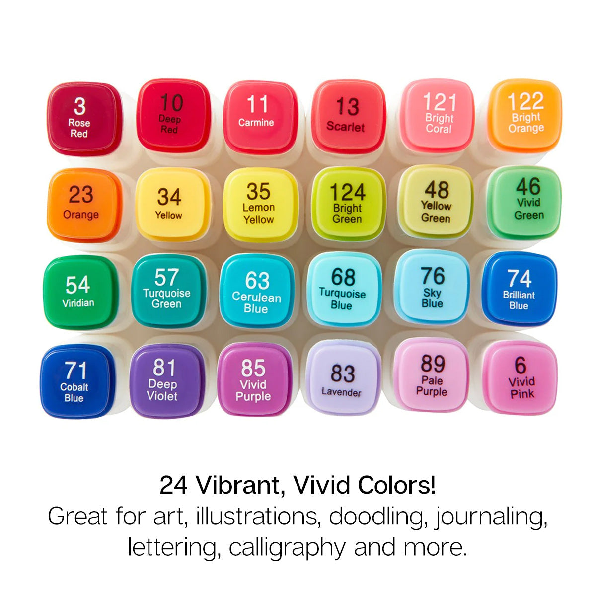 Double-Ended Alcohol Markers 24 Bright Colors