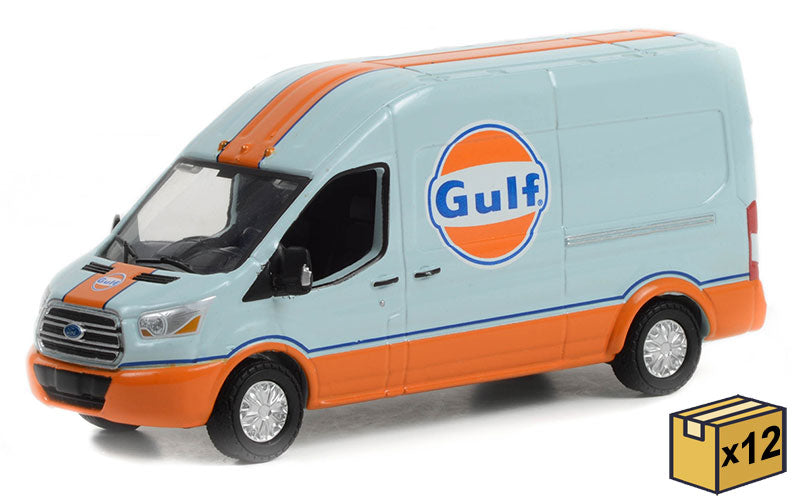 Greenlight 30260-CASE 1/64 Scale Gulf Oil - 2019 Ford Transit Lwb High