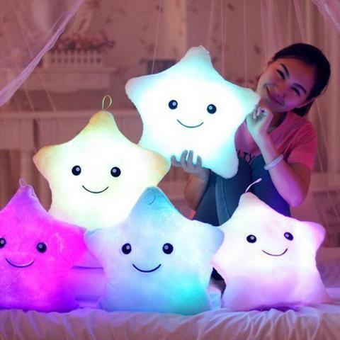 LED Star Pillow – Soft Plush Luminous Cushion with Colorful Lights