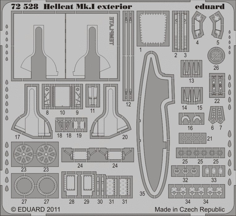Eduard 72528 1/72 Aircraft- Hellcat Mk I Exterior for EDU