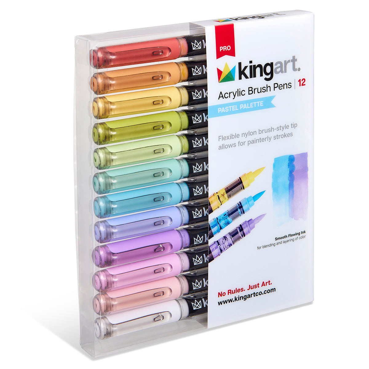 Acrylic Brush Tip Pens 12 Pastel Colors