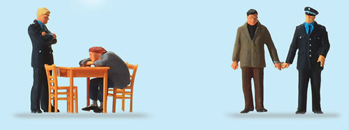 Preiser 10590 HO Scale Emergency Workers -- Under Interrogation