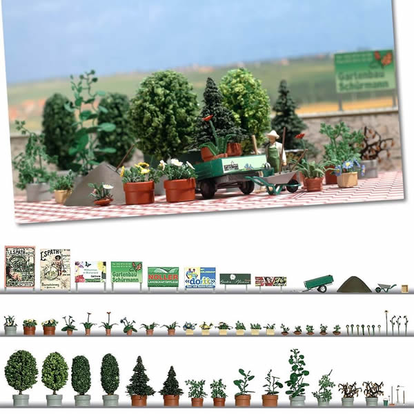 Busch 1211 HO Scale Garden Detail Set - Kit