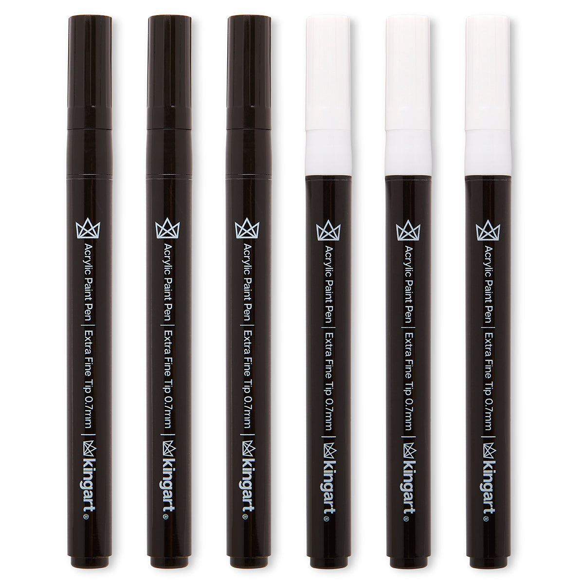 Acrylic Paint Pens Extra Fine Black & White 6 pc