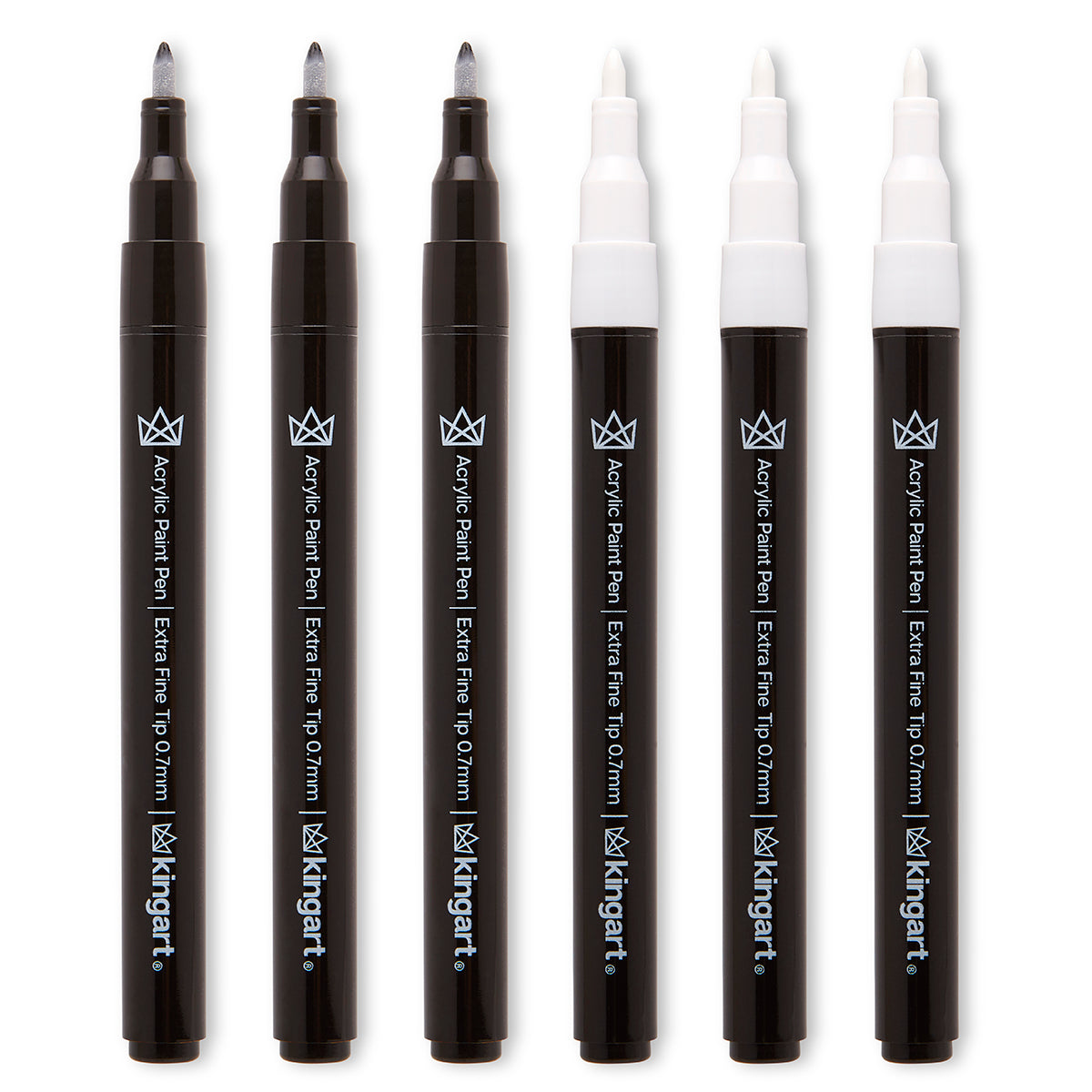 Acrylic Paint Pens Extra Fine Black & White 6 pc