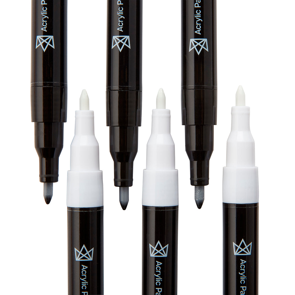 Acrylic Paint Pens Extra Fine Black & White 6 pc