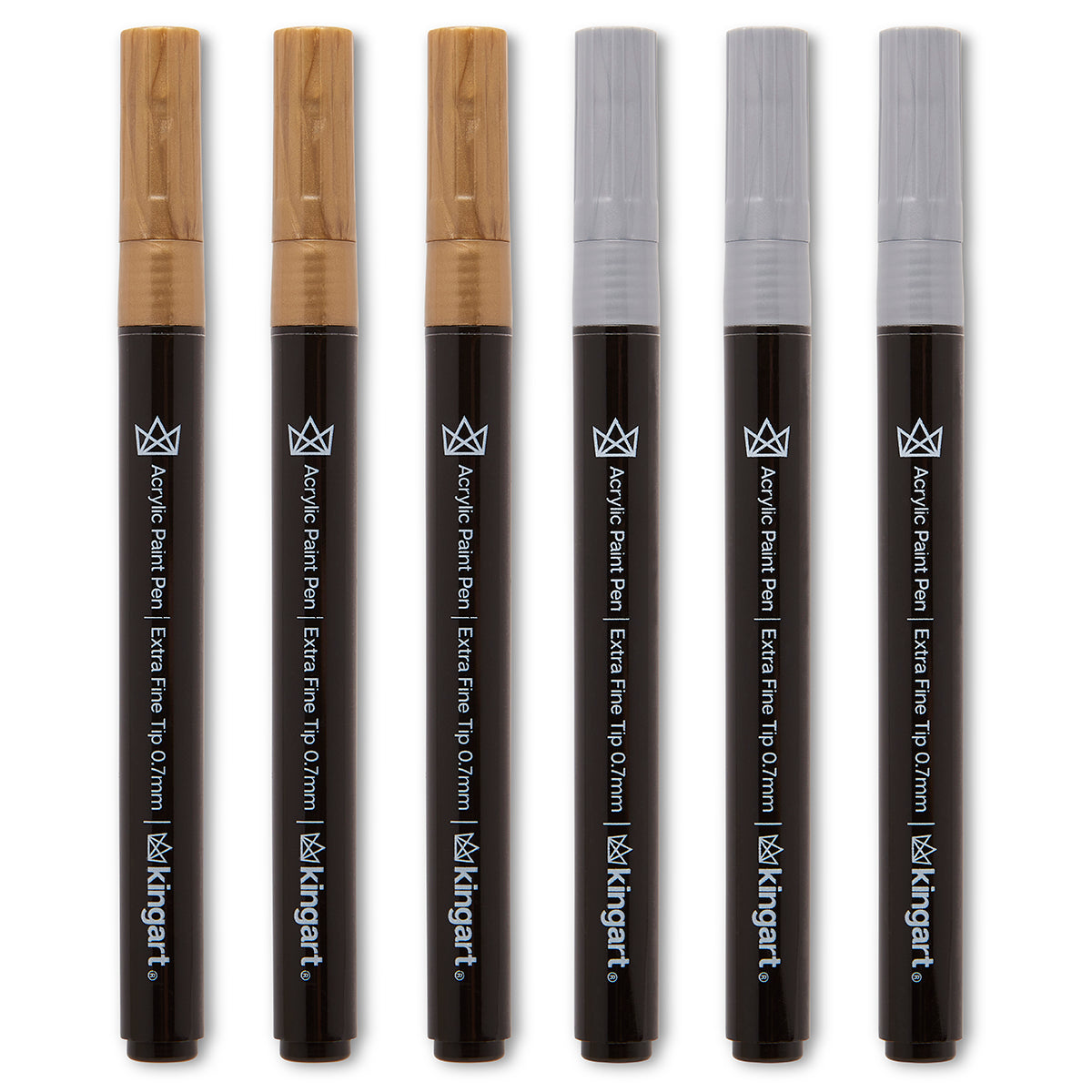 Acrylic Paint Pens Extra Fine Silver & Gold 6 pc