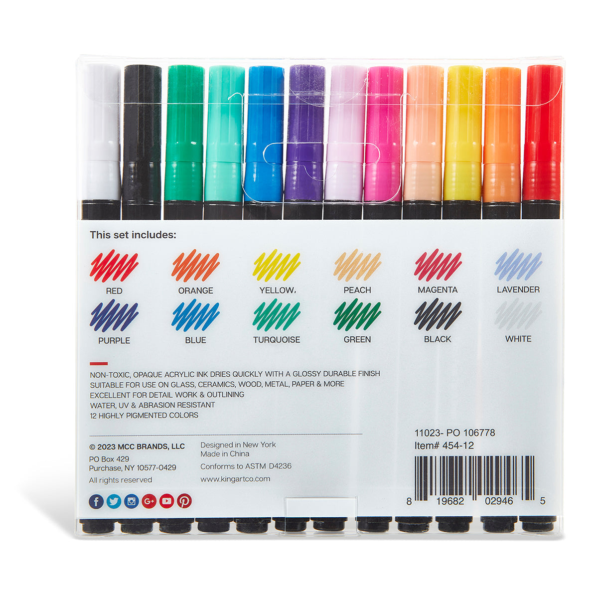 Acrylic Paint Pens Extra Fine 12 Colors