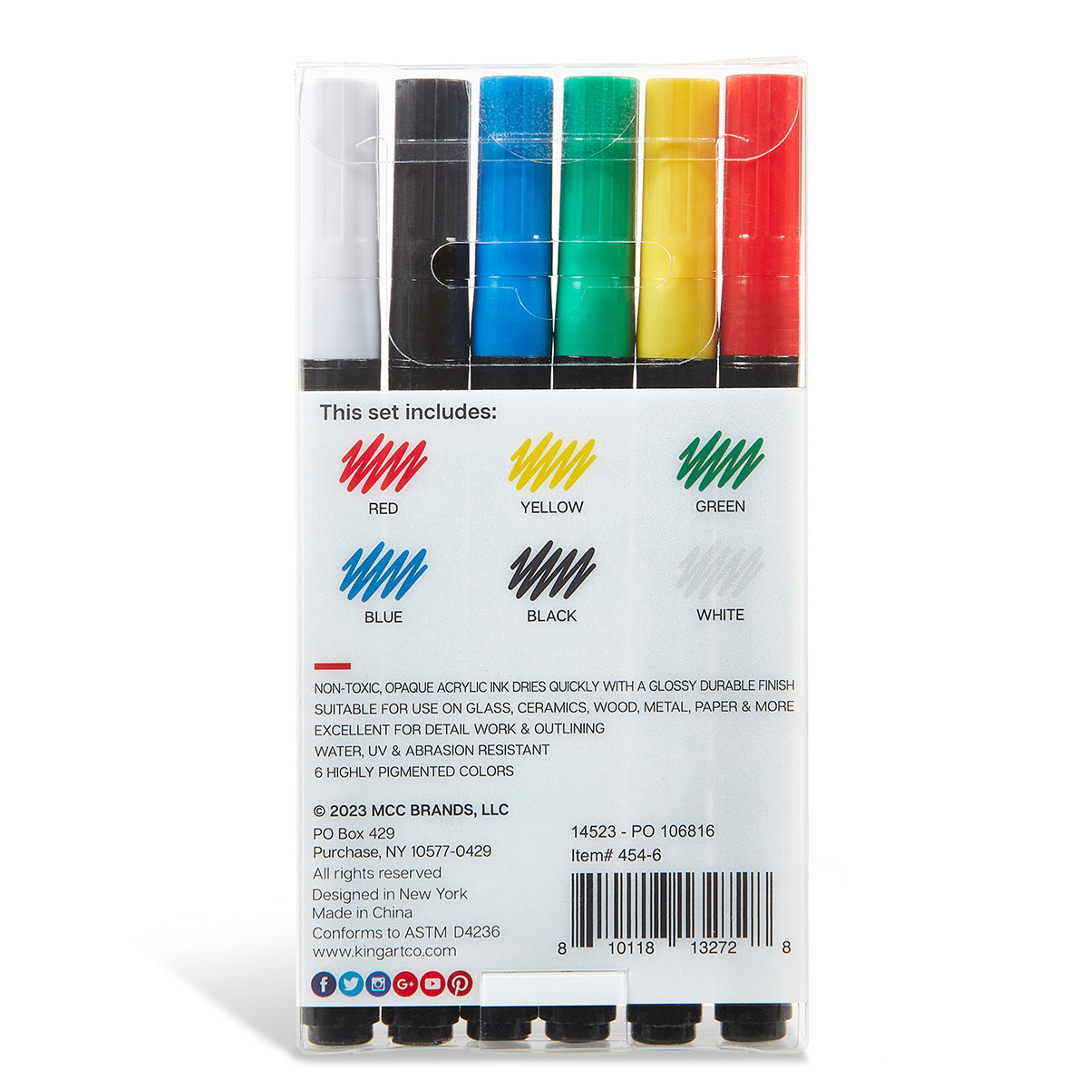 Acrylic Paint Pens Extra Fine 6 Colors