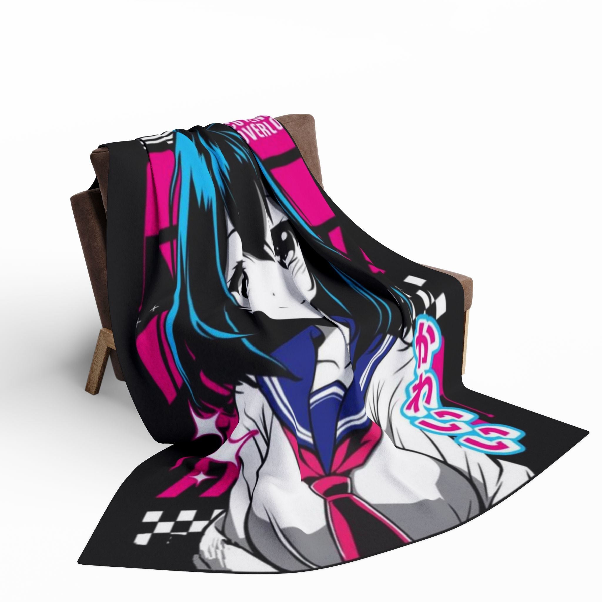 Kawaii Anime Arctic Fleece Blanket, Cozy Throw, Cute Decor, Modern Bedroom, Gift for Fans, Soft Snuggle Blanket