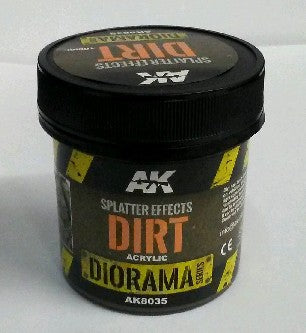 AK Interactive 8035 Diorama Series: Splatter Effects Dirt Acrylic 100ml Bottle