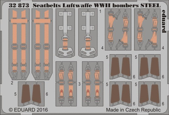 Eduard 32873 1/32 Aircraft- Luftwaffe Steel Bomber WWII Seatbelts (Painted) (D)