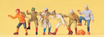 Preiser 14082 HO Scale Recreation & Sports -- Mountain Climbers pkg(6)