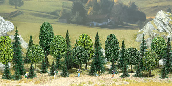 Busch 6490 A Scale Mixed Forest Trees pkg(35) -- 10 Deciduous
