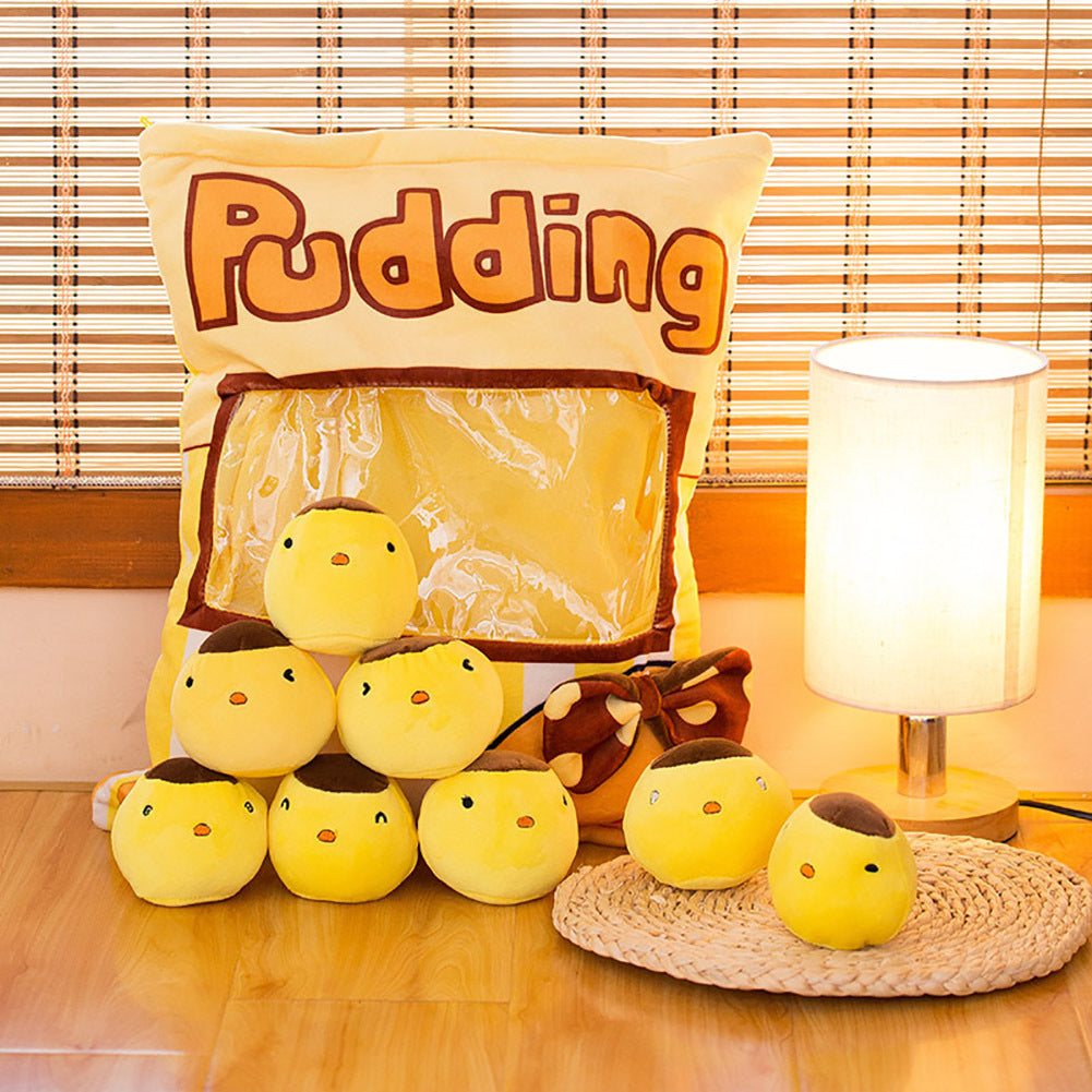 Snack Bag Plush Pillow – Soft Stuffed Toy with 8 Mini Plush Snacks