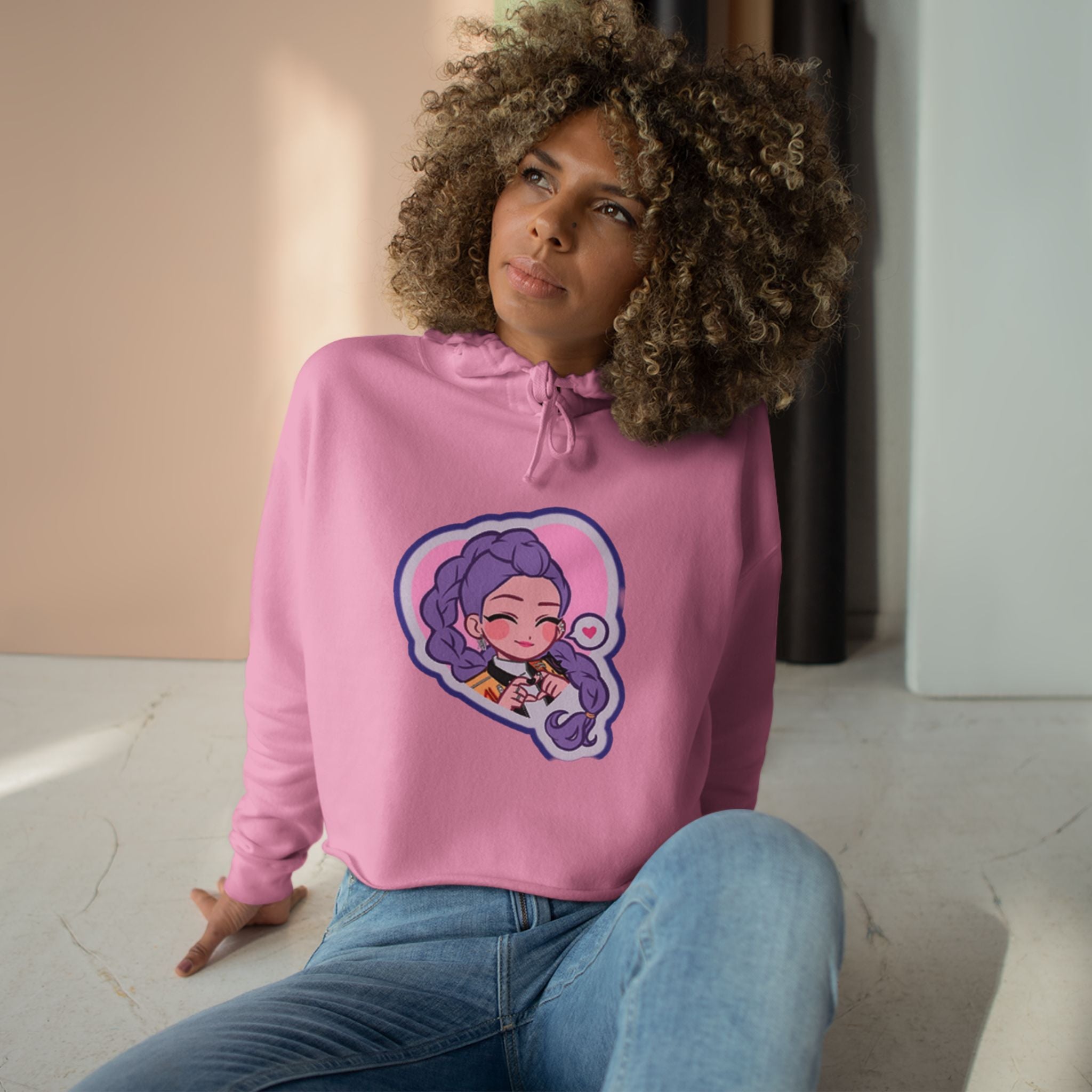 Idol style 2 Crop Hoodie | Cute Cartoon Design, Stylish Streetwear, Perfect for Gifts, Cosplay, and Fall Fashion