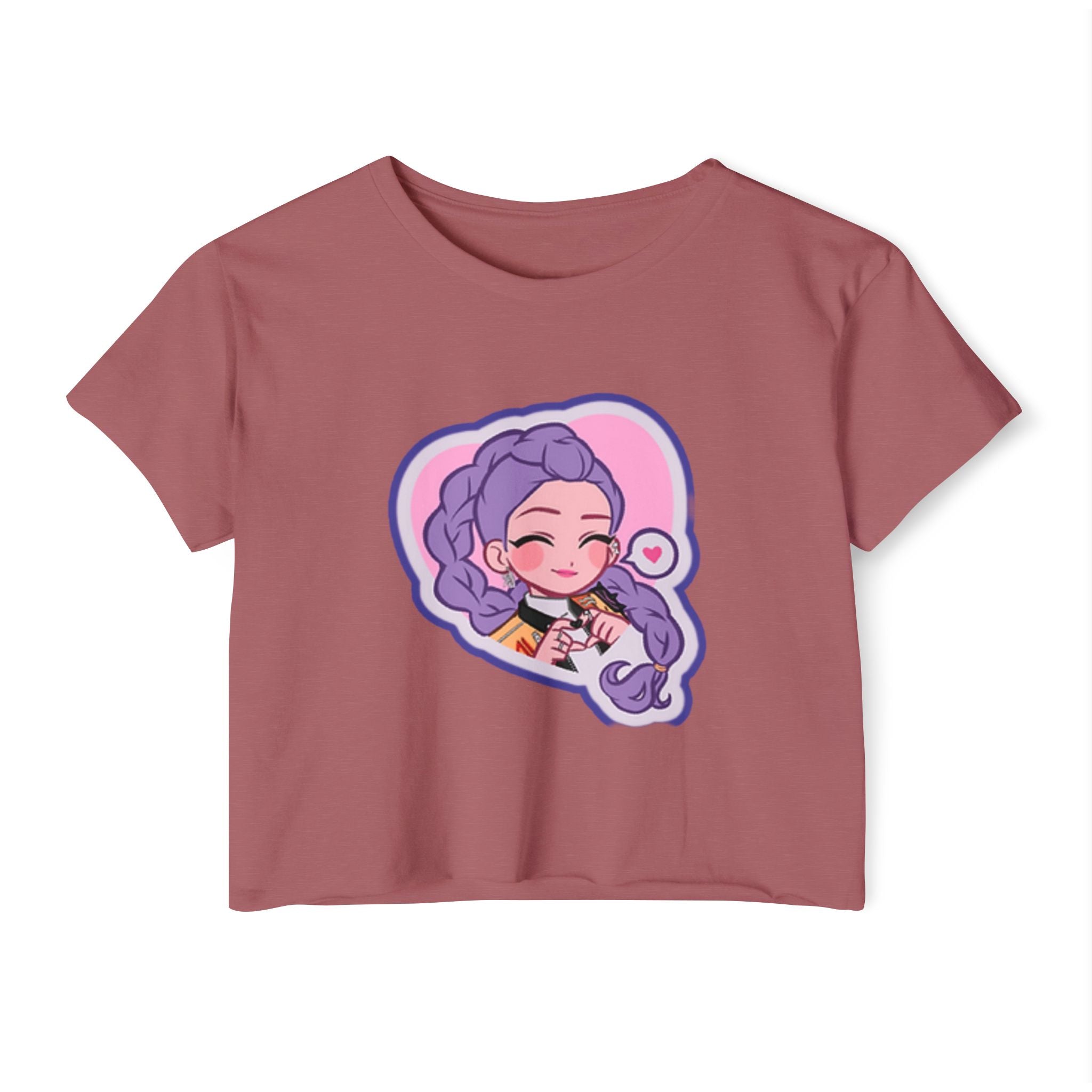 Idol style 2 Crop Top, Cute Anime Crop Top, Summer Festival Shirt, Graphic Tee for Music Festivals, Trendy Anime Apparel