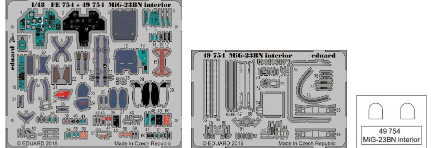 Eduard 49754 1/48 Aircraft- MiG23Bn Interior for TSM (Painted) (D)