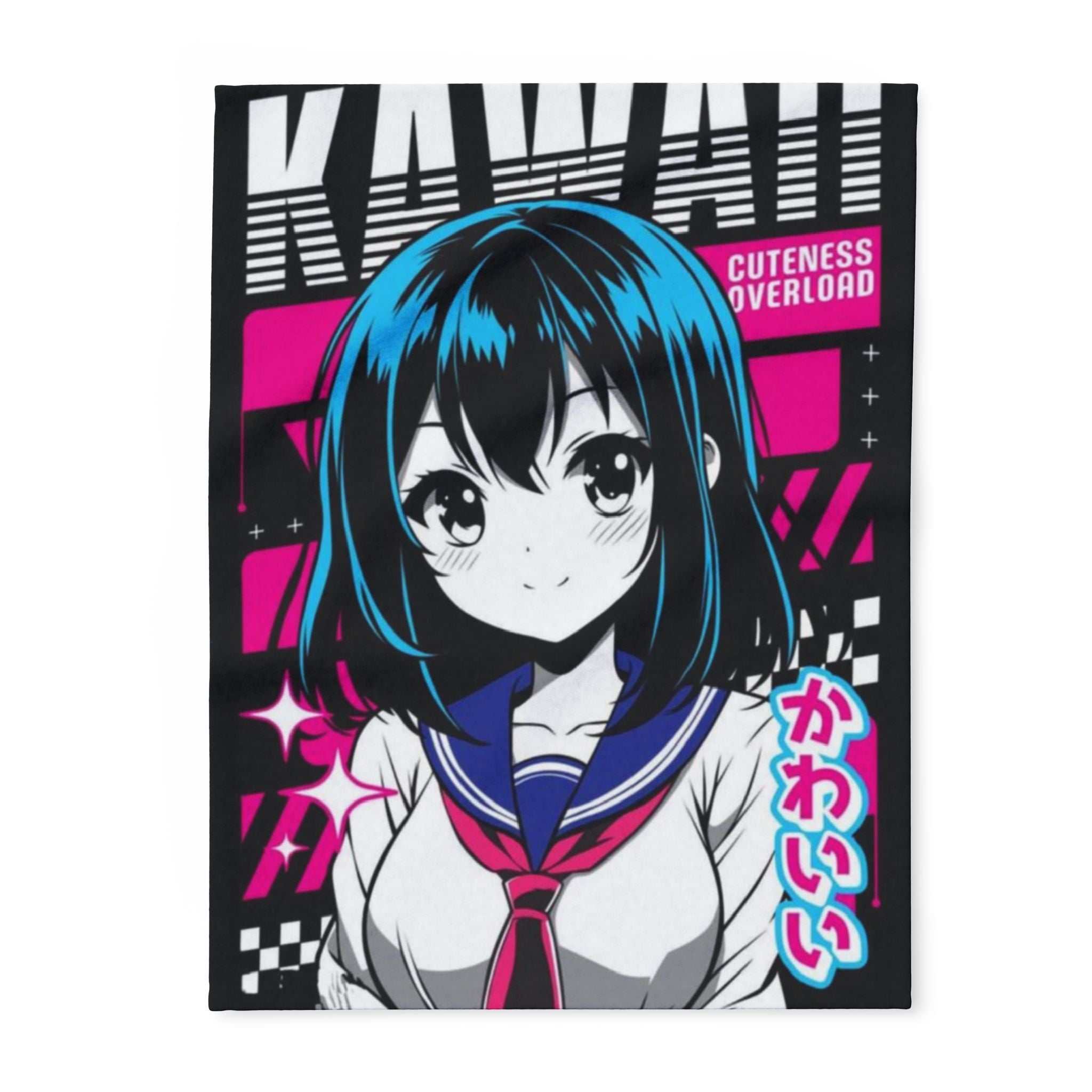 Kawaii Anime Arctic Fleece Blanket, Cozy Throw, Cute Decor, Modern Bedroom, Gift for Fans, Soft Snuggle Blanket