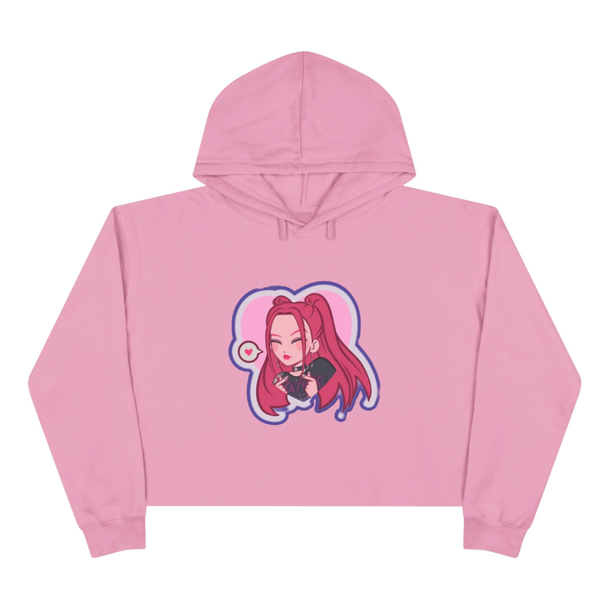 Idol style 3 Crop Hoodie, Stylish Anime Apparel, Cute Hooded Sweatshirt, Streetwear Crop Top, Trendy Women's Fashion Top
