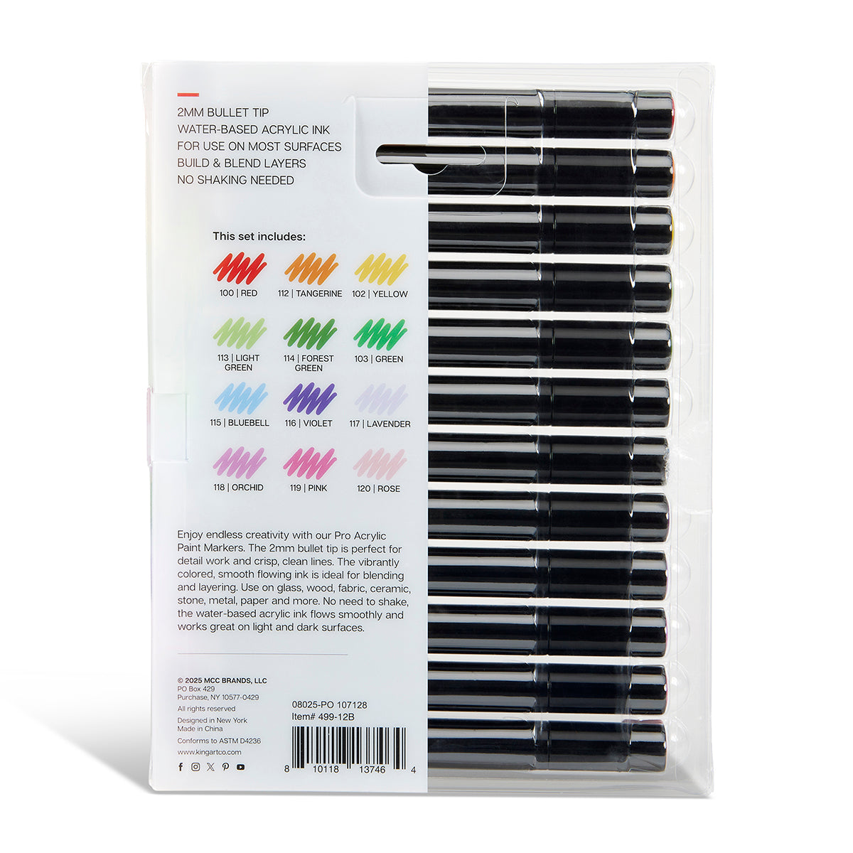 Acrylic Paint Markers 12 Floral Colors