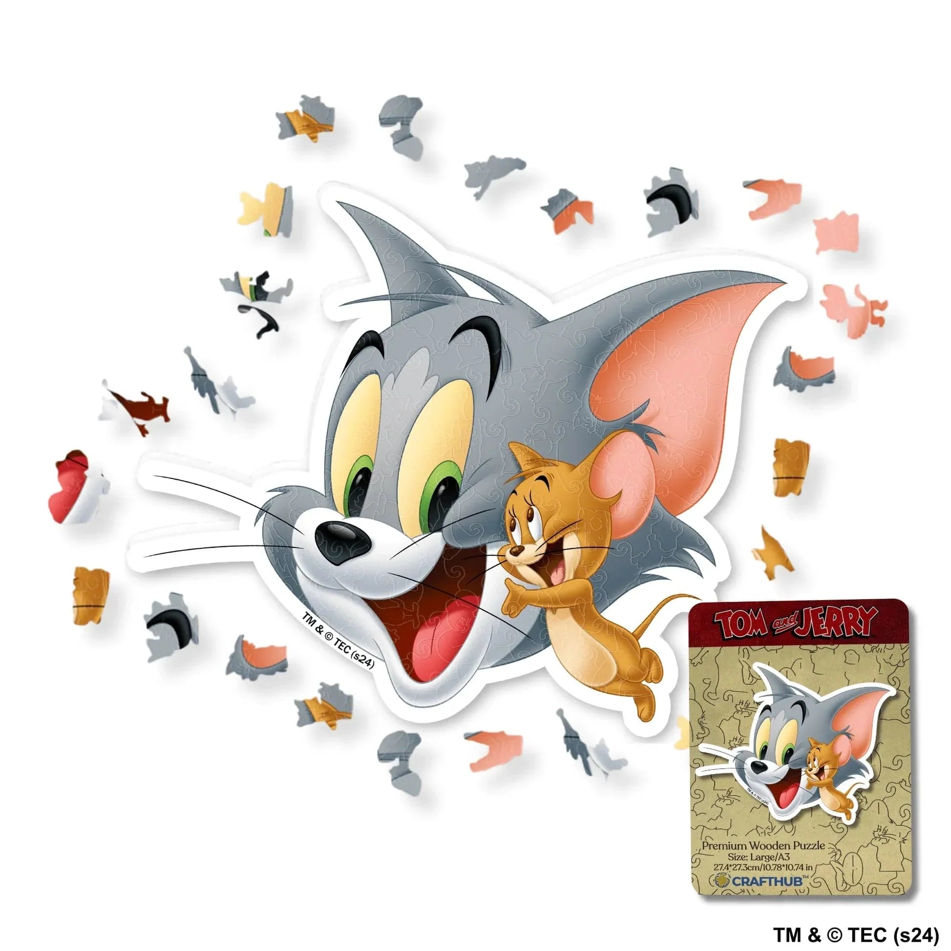 Joyful Tom & Jerry Wooden Jigsaw Puzzle