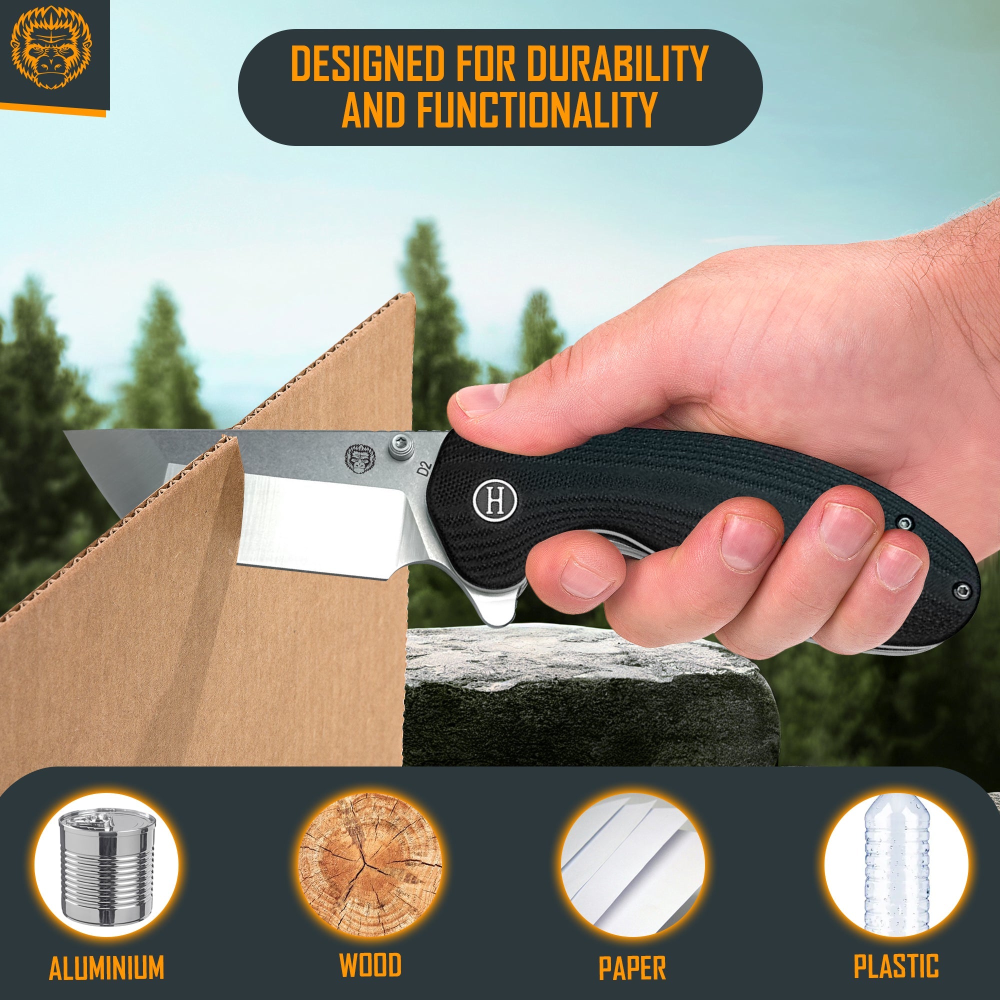 The Pioneer Folding Pocket Knife Giftset for Men and Women (Silver and Black)