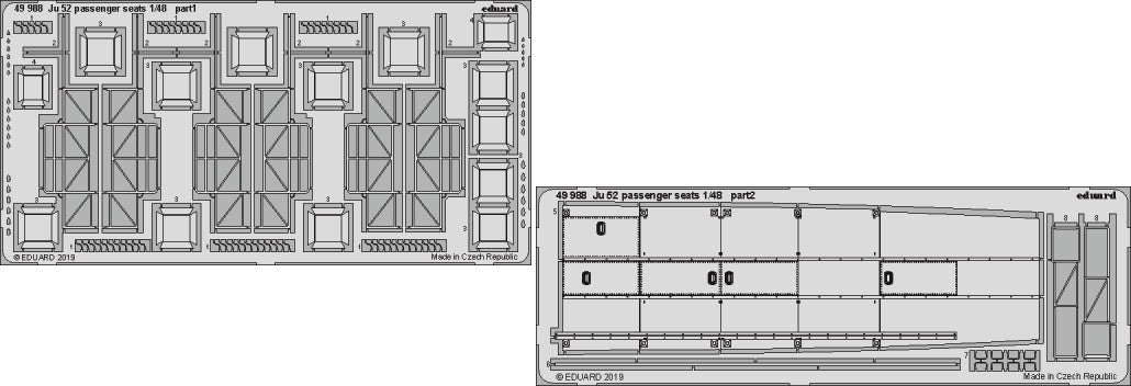 Eduard 49988 1/48 Aircraft- Ju52 Passenger Seats for RMX/RVL (Painted)