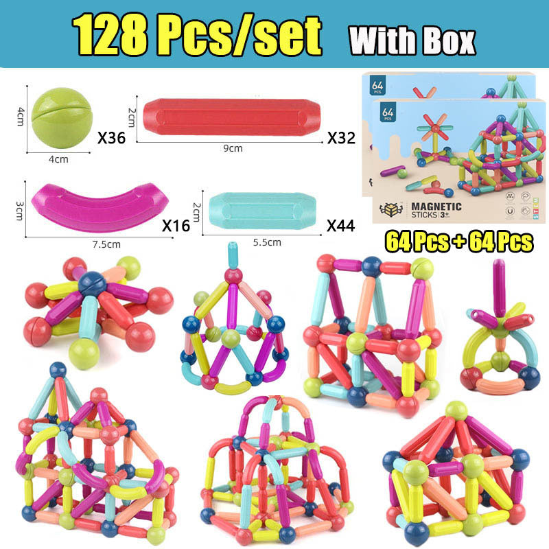 DIY Magnetic Construction Set – Creative Magnetic Rod Building Blocks for Kids