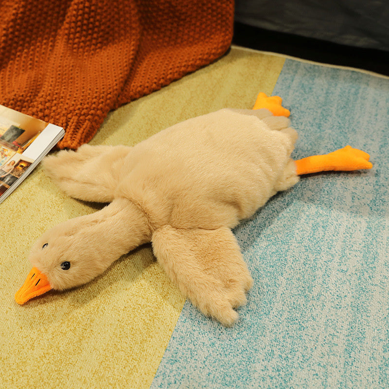 Big White Goose Plush Doll Pillow – Soft Sleeping Toy for Kids & Adults