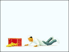 Preiser 28135 HO Scale Individual Figure -- Caution! Wet Floor