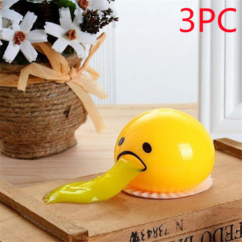 Funny Vomiting Egg Yolk Toy – Stress Relief Squishy Prank Gift