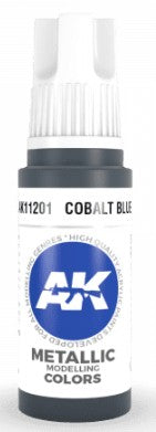 AK Interactive 11201 Cobalt Blue Metallic 3G Acrylic Paint 17ml Bottle