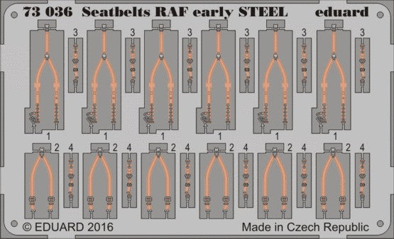 Eduard 73036 1/72 Aircraft- RAF Early Steel Seatbelts (Painted)