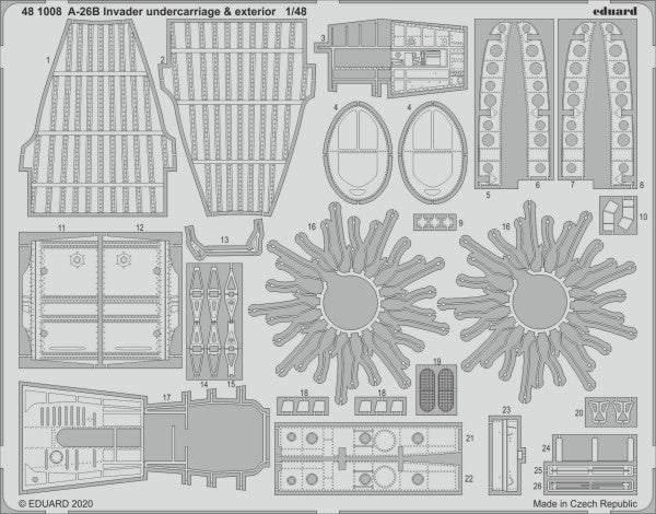 Eduard 481008 1/48 Aircraft- A26B Invader Undercarriage & Exterior for ICM