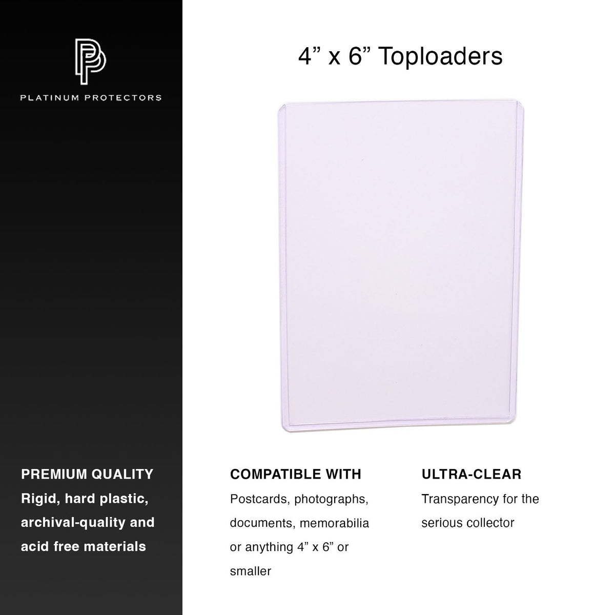Photocard Toploader 4" x 6"