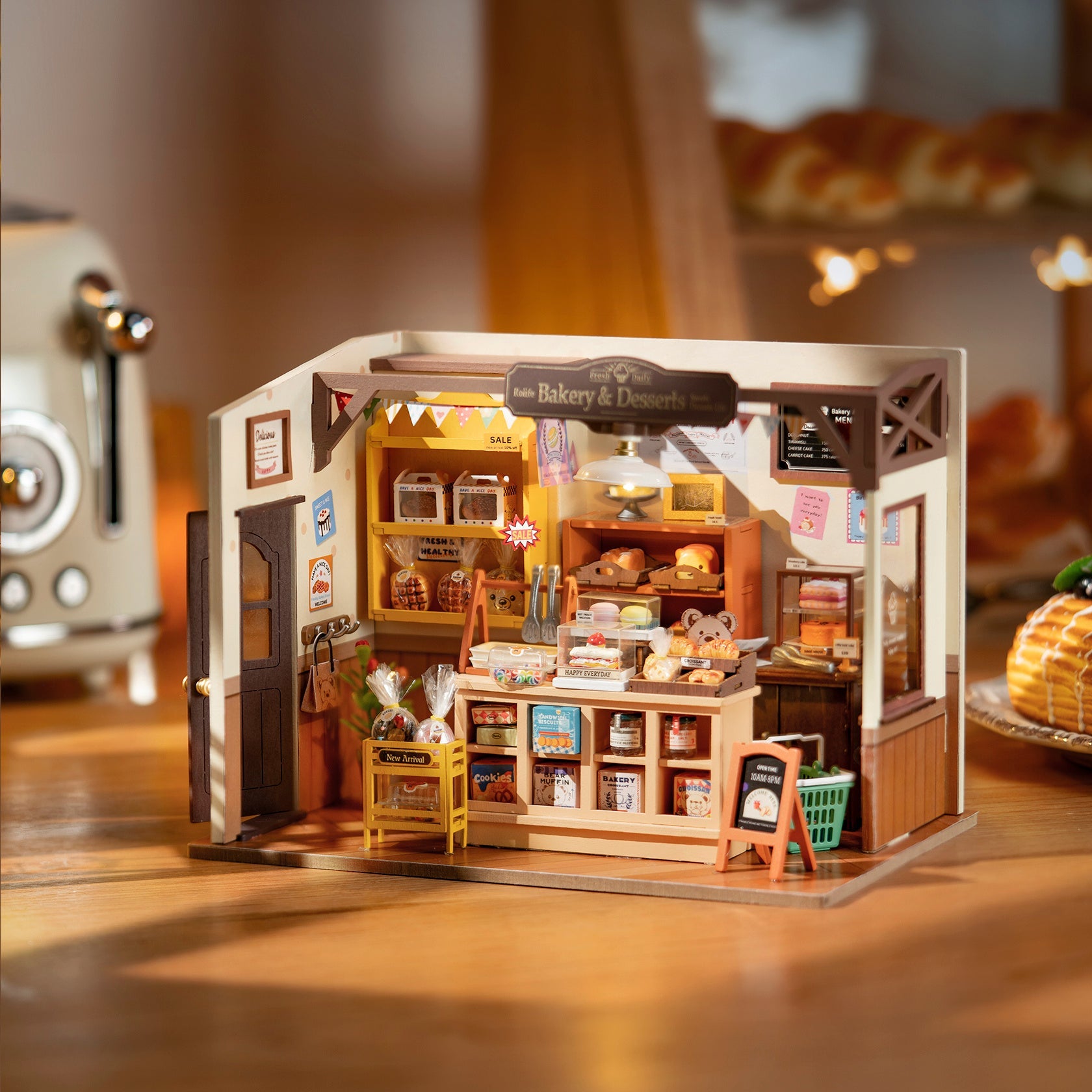 Rolife Becka's Baking House DIY Miniature Dollhouse – 3D Wooden Craft Kit