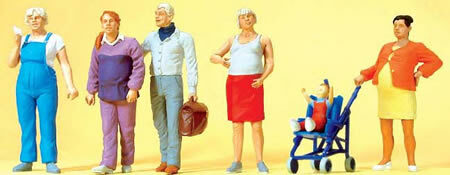 Preiser 10550 HO Scale Pedestrians -- Pregnant Women pkg(5)