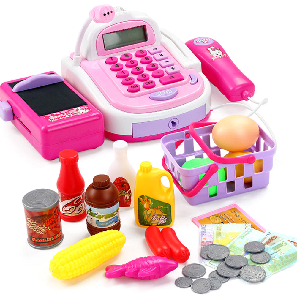 Kids Supermarket Checkout Toy – Interactive Plastic Cash Register