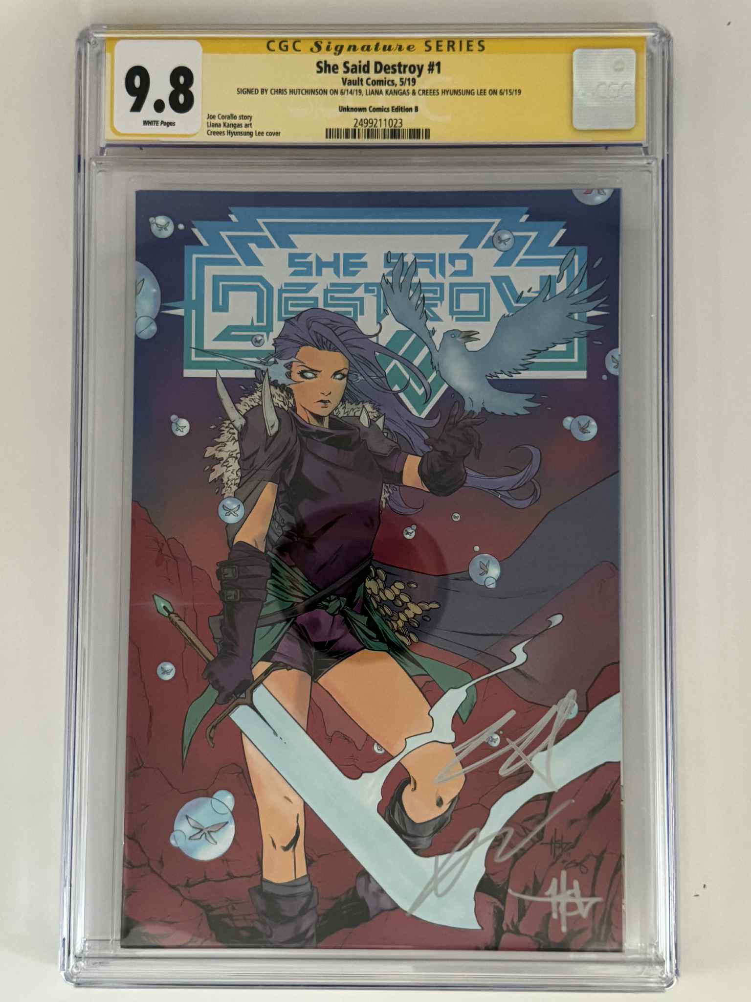 Triple Signed by Chris Hutchinson | Liana Kangas | Creees Hyunsung Le