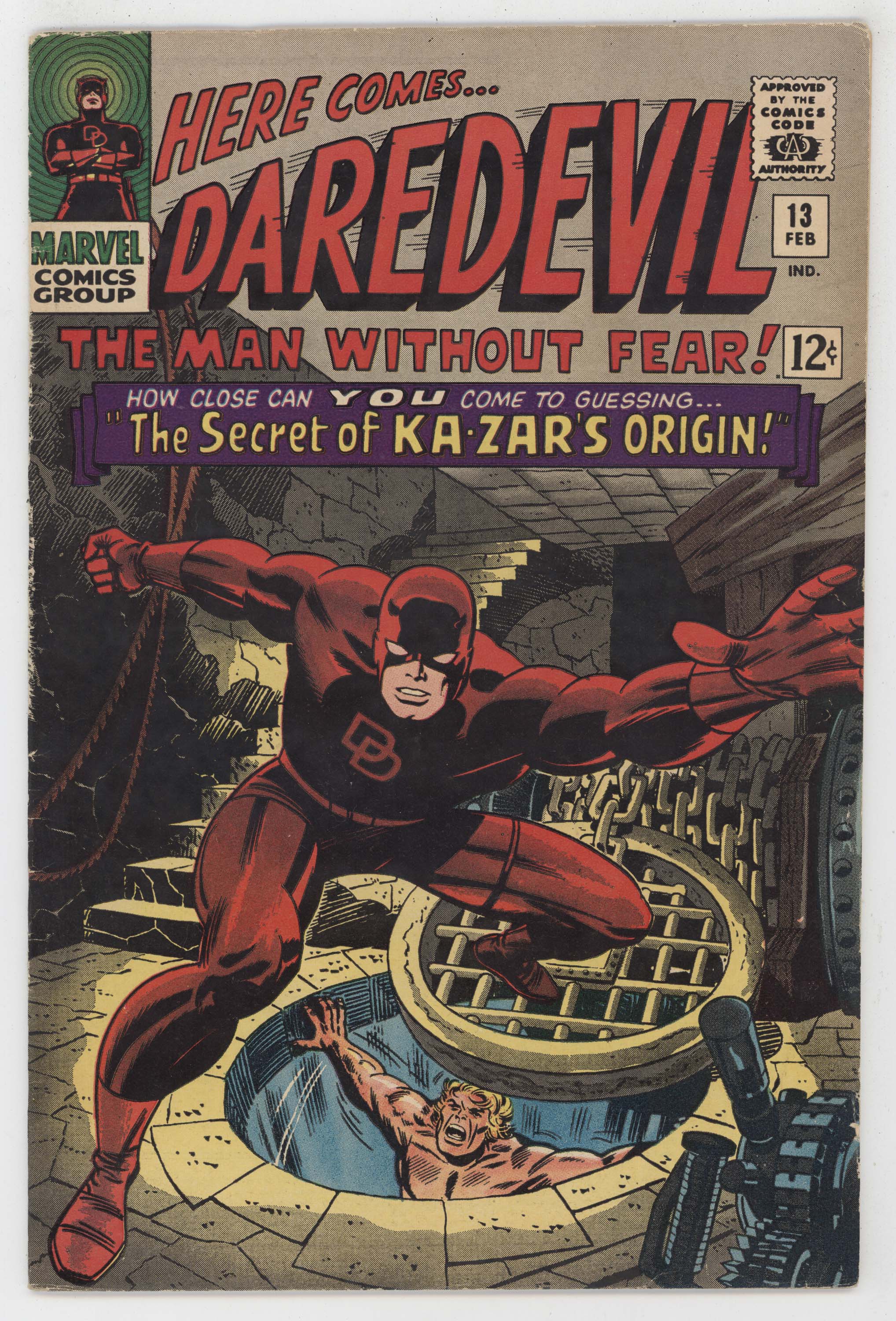 Daredevil 13 Marvel 1966 FN Ka-Zar Stan Lee Jack Kirby John Romita