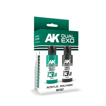 AK Interactive 1557 Dual Exo: Galaxy Green & Chaos Green Acrylic Paint Set 60ml