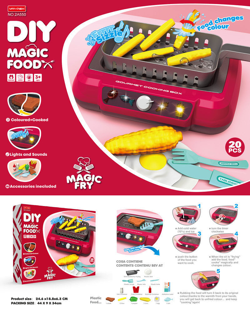 Color-Changing Play Kitchen Toy Set – Interactive Cooking Pretend Play for Kids