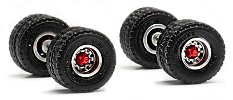 Herpa 876086 1/87 Scale Trailer Tires 2-Axle 12 Mm Steel Rim Wheelsets