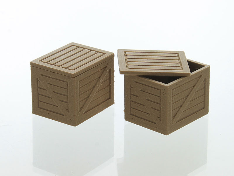 3D To Scale 64-244-WD 1/64 Scale Shipping Crates - Wood Tone 2 Pack